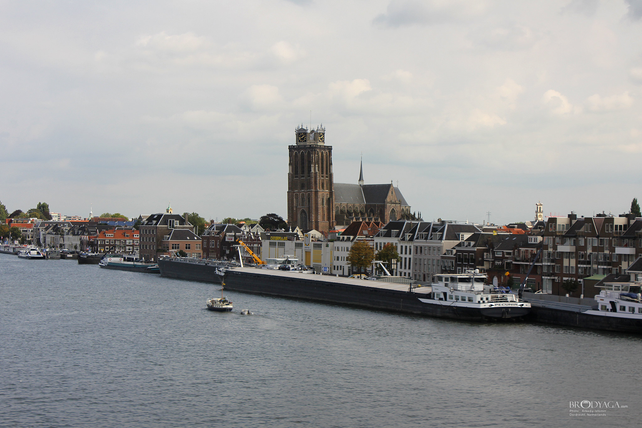 Grote Kerk  from the railway bridge, Dordrecht